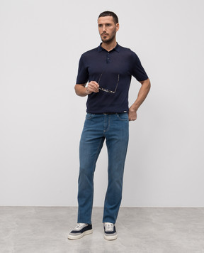 Enrico Mandelli Blue jeans with a worn effect 0MIAMI5706