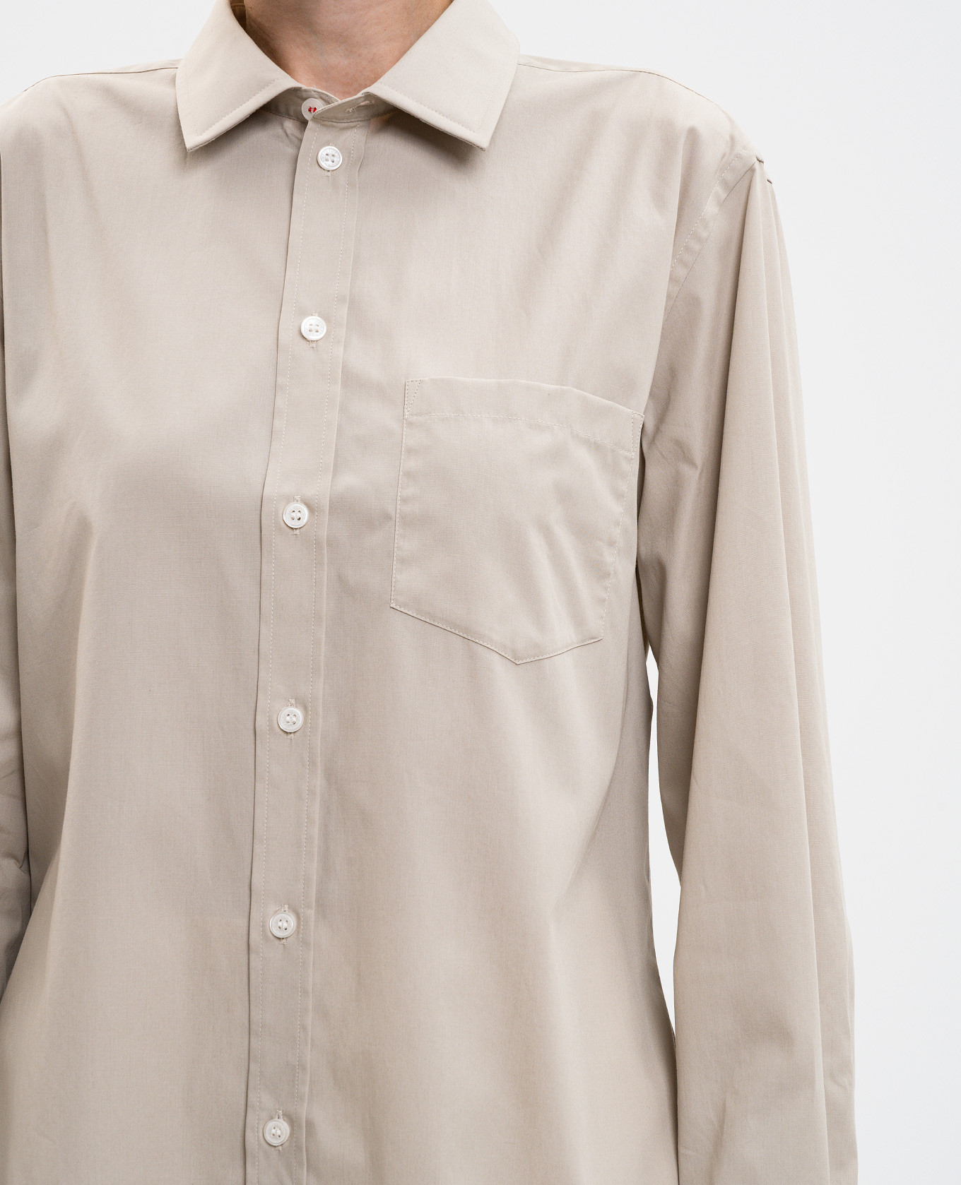 

Beige shirt with embroidered monogram logo Victoria Beckham
