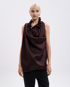 Khaite Megan burgundy silk top 24233002