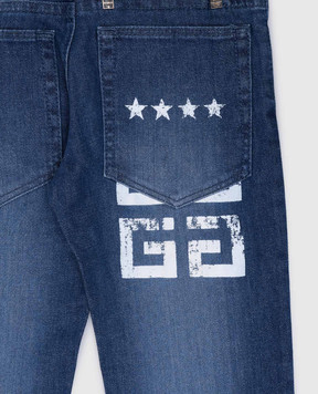 Givenchy Children's blue jeans with 4G logo print H30306612