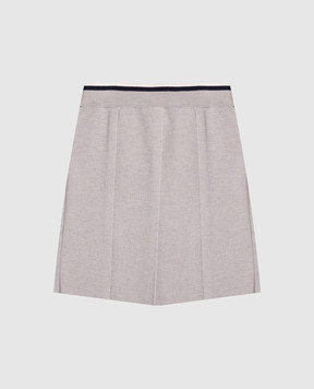 Dolce&Gabbana Children's gray wool skirt with logo L5KI06JDVB7