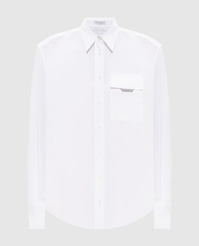 Brunello Cucinelli White shirt with a monil chain M0091MY516