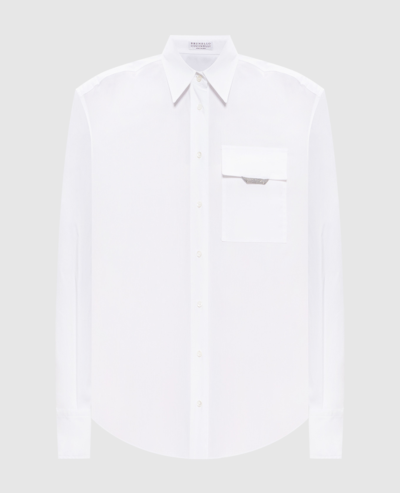 White shirt with a monil chain Brunello Cucinelli
