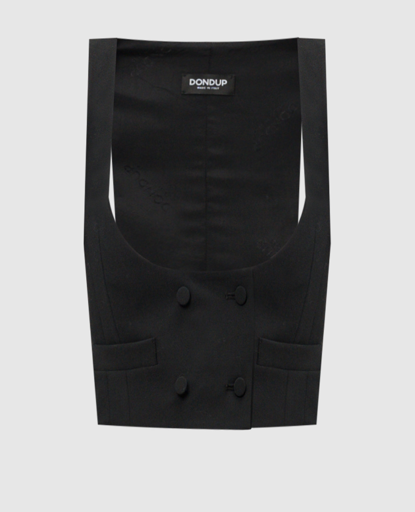 

Black wool vest with metallic logo Dondup