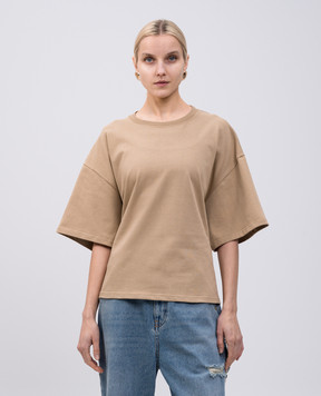 DARKPARK DOYLE beige t-shirt with drape WJE07JSW07