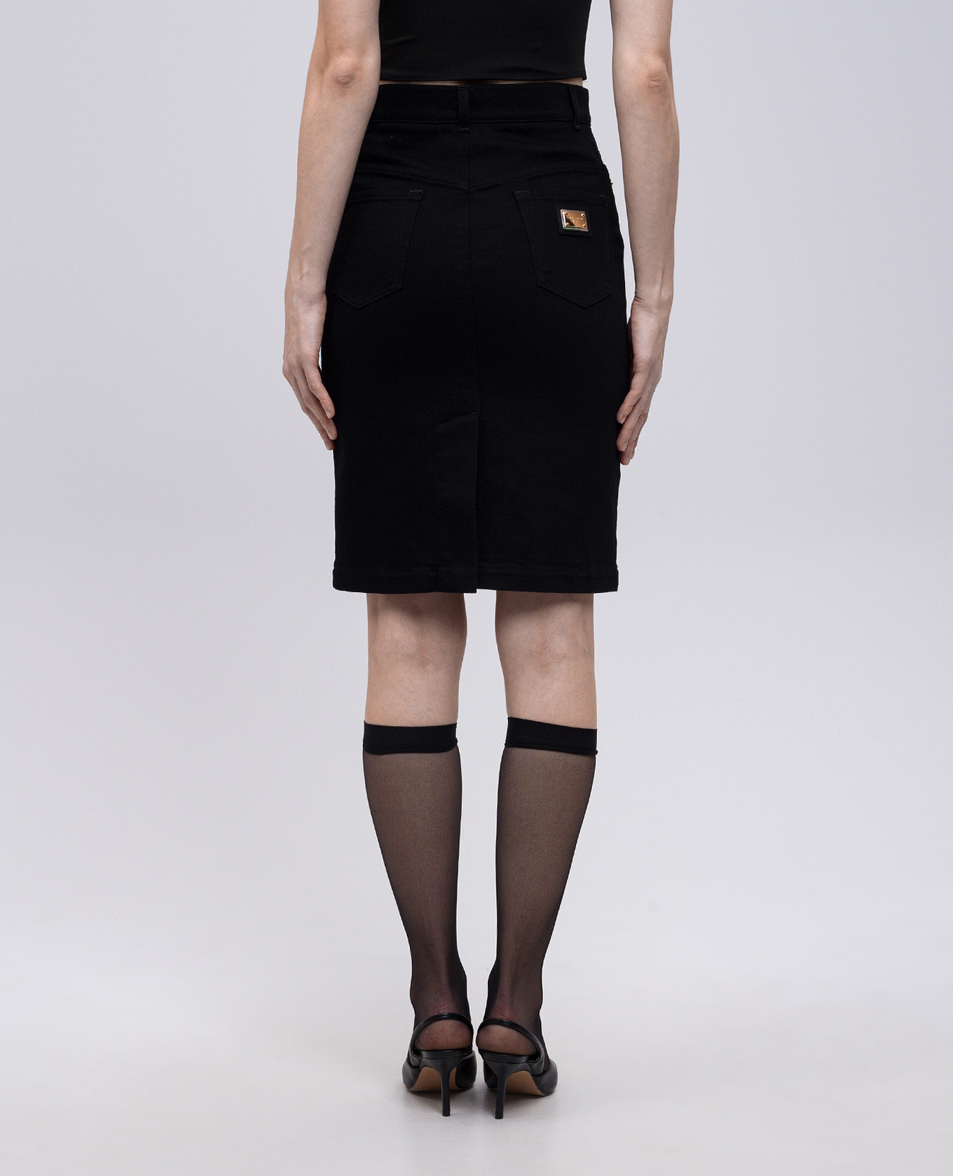 

Black denim skirt with logo Dolce&Gabbana