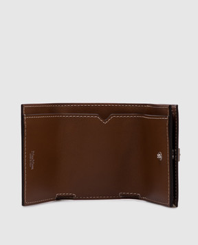 Max Mara Brown leather wallet with logo COMPACTWALLET2