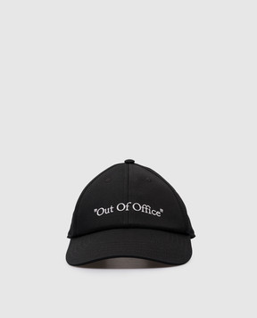 Off-White Out Of Office black cap with contrasting embroidery OMLB069F24FAB009