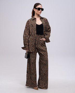 Giuseppe Di Morabito Milano Beige long-sleeved shirt with textured animal print 04SSTO16804414