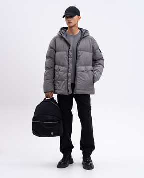 Stone Island Green down jacket with logo K2S154100011S0A23