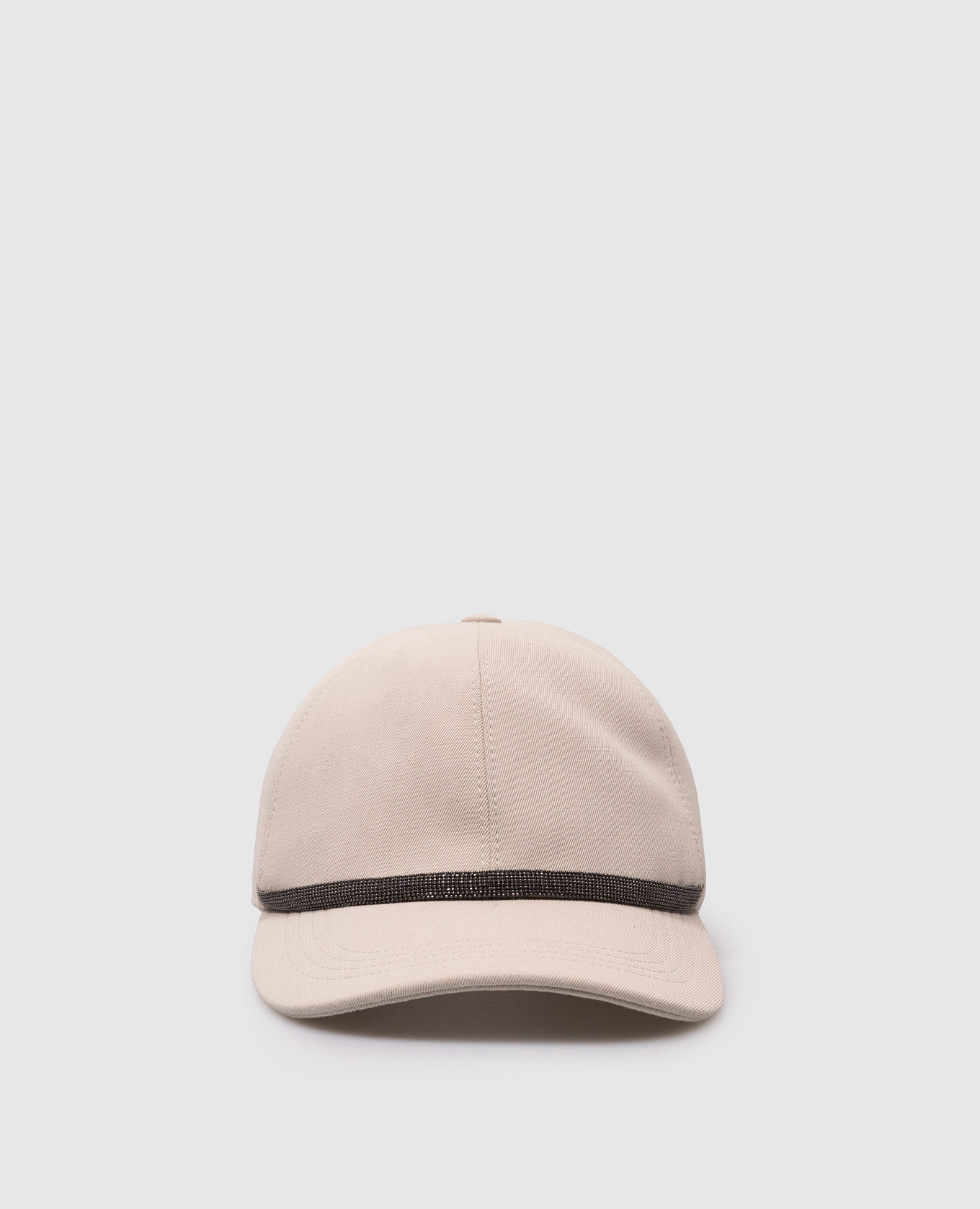 

Beige linen cap with monil chain Brunello Cucinelli