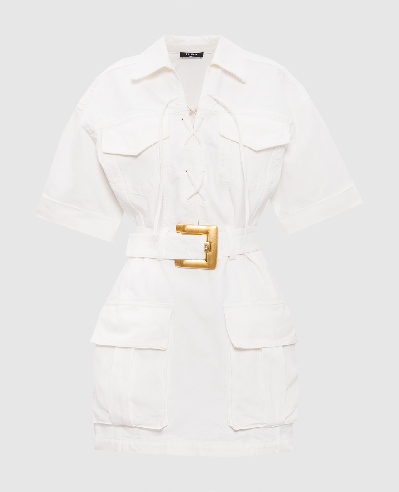 

White dress with lace Balmain