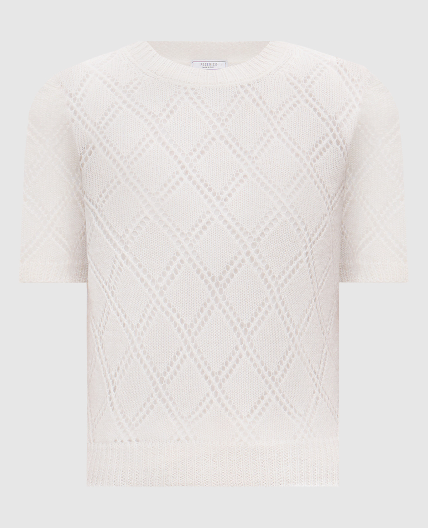 

Beige openwork top with wool Peserico