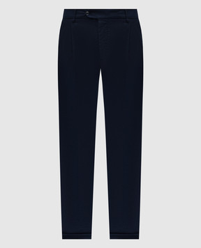 CAPOBIANCO Blue linen pants 18M817PI014856