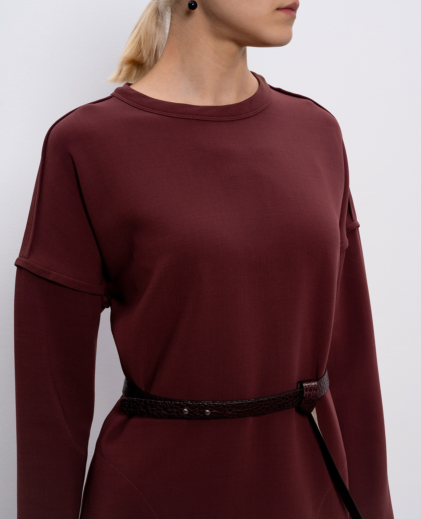 Burgundy wool dress Brunello Cucinelli 5