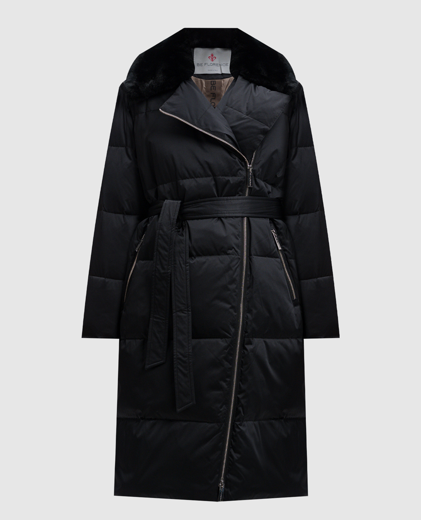 Black down jacket with fur be florence
