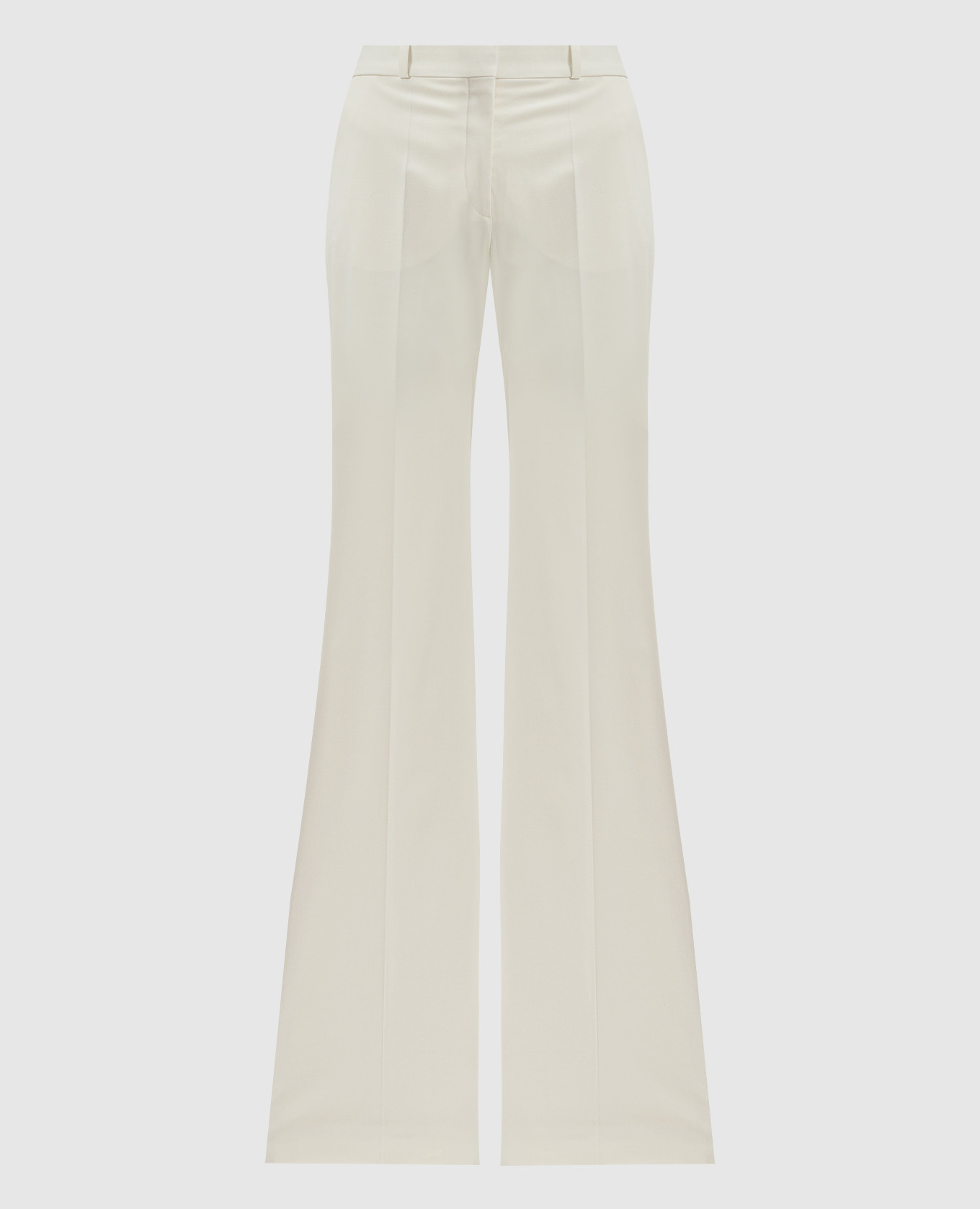 White BOOTCUT flared pants with wool Del Core