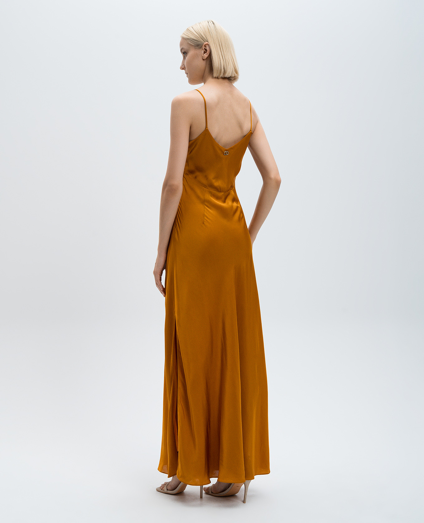 

Orange maxi dress with slits Twinset