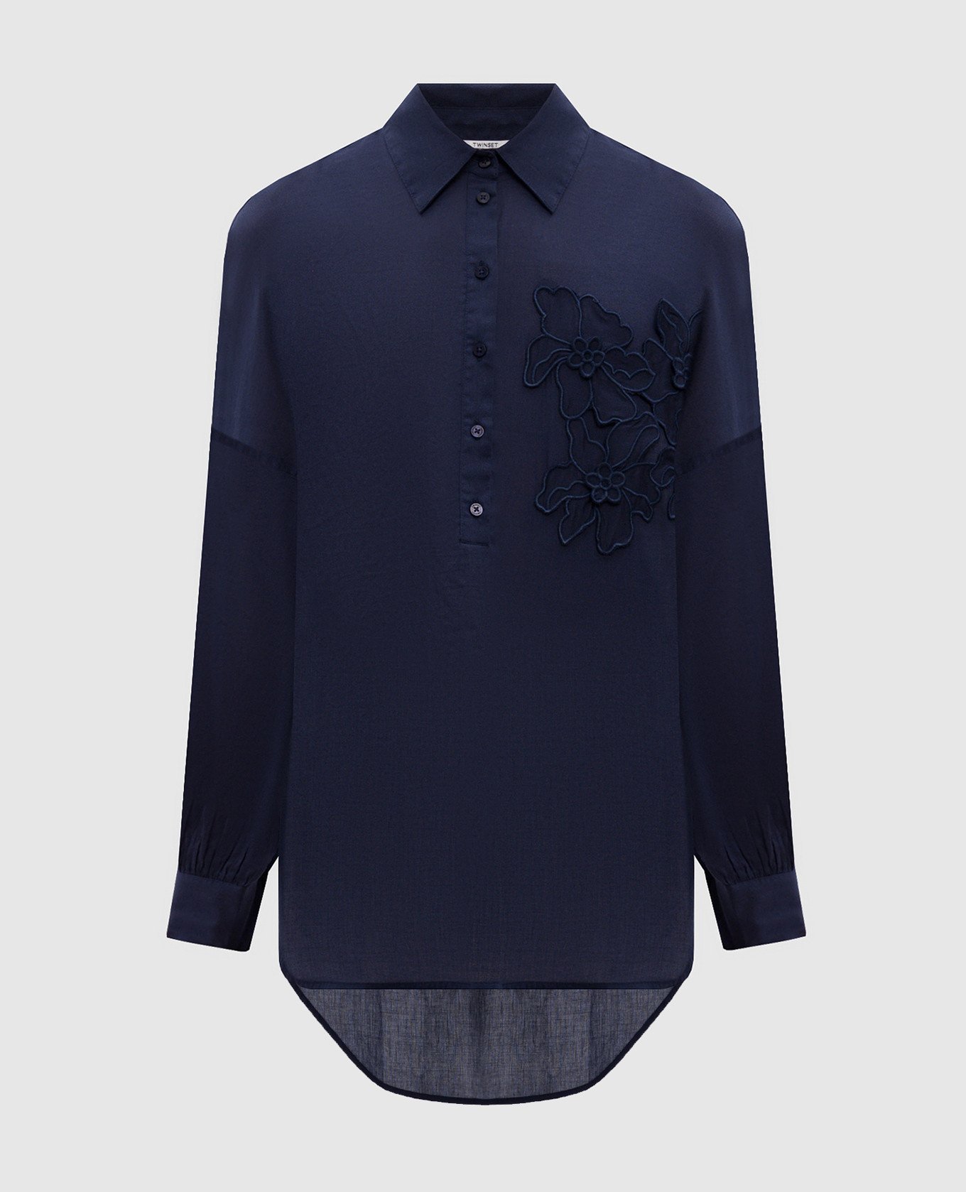 

Blue blouse with applique Twinset