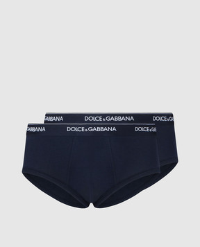 Dolce&Gabbana Set of blue briefs with logo M9C03JONN95
