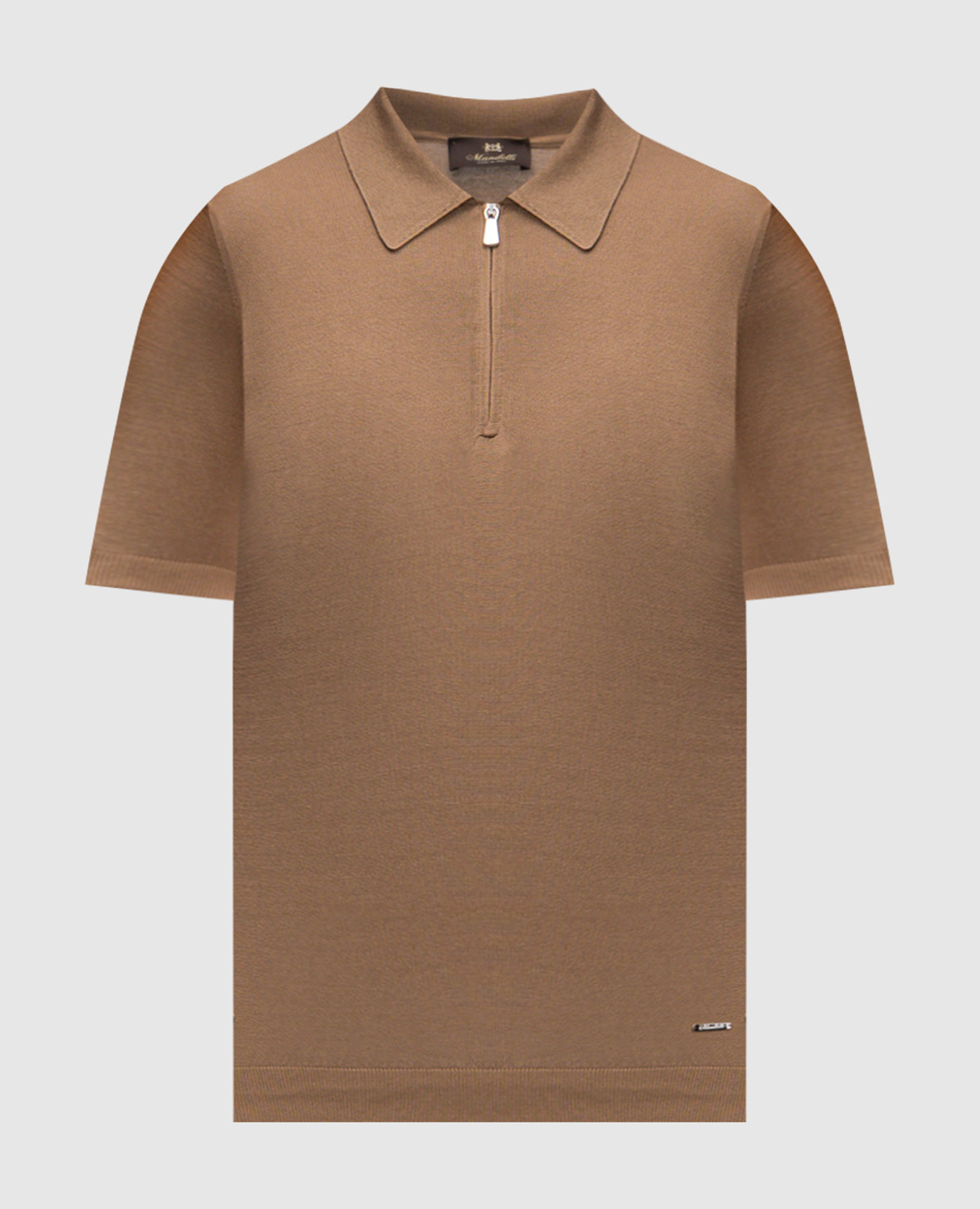 

Brown silk polo shirt Enrico Mandelli