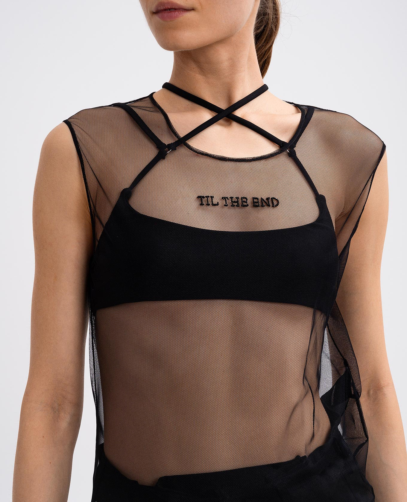 

Biba black top with embroidery Ann Demeulemeester