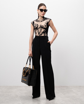 Balmain Black pants made of wool EF1PO160WC09