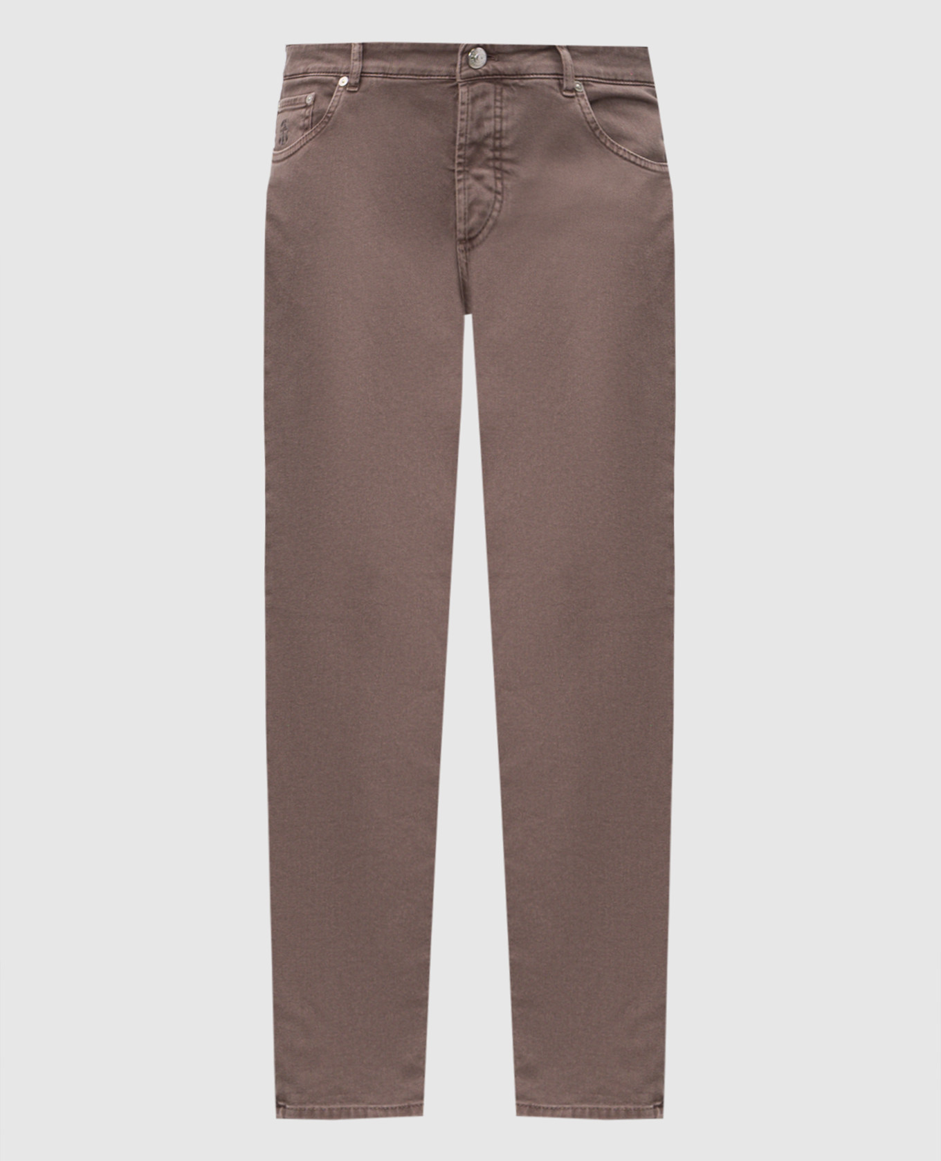 Brown jeans with logo Brunello Cucinelli