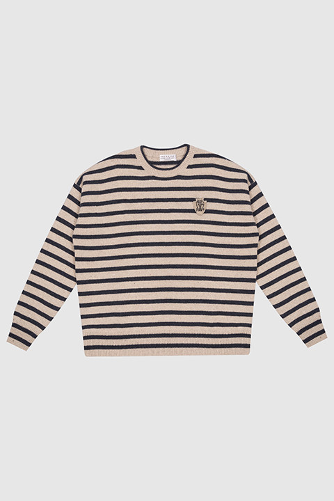 

Children's beige striped wool and cashmere jumper Brunello Cucinelli, Grey
