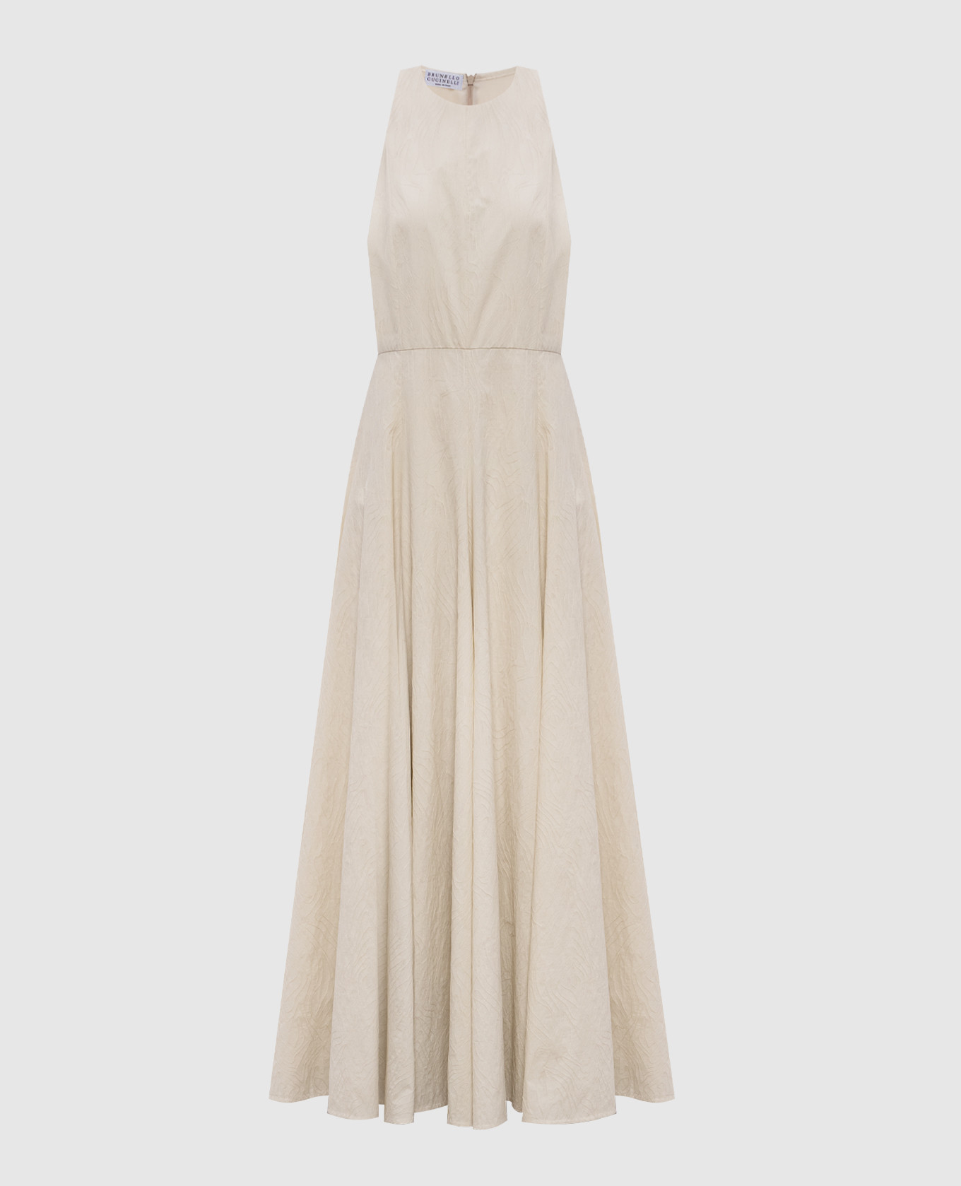 Beige patterned maxi dress Brunello Cucinelli