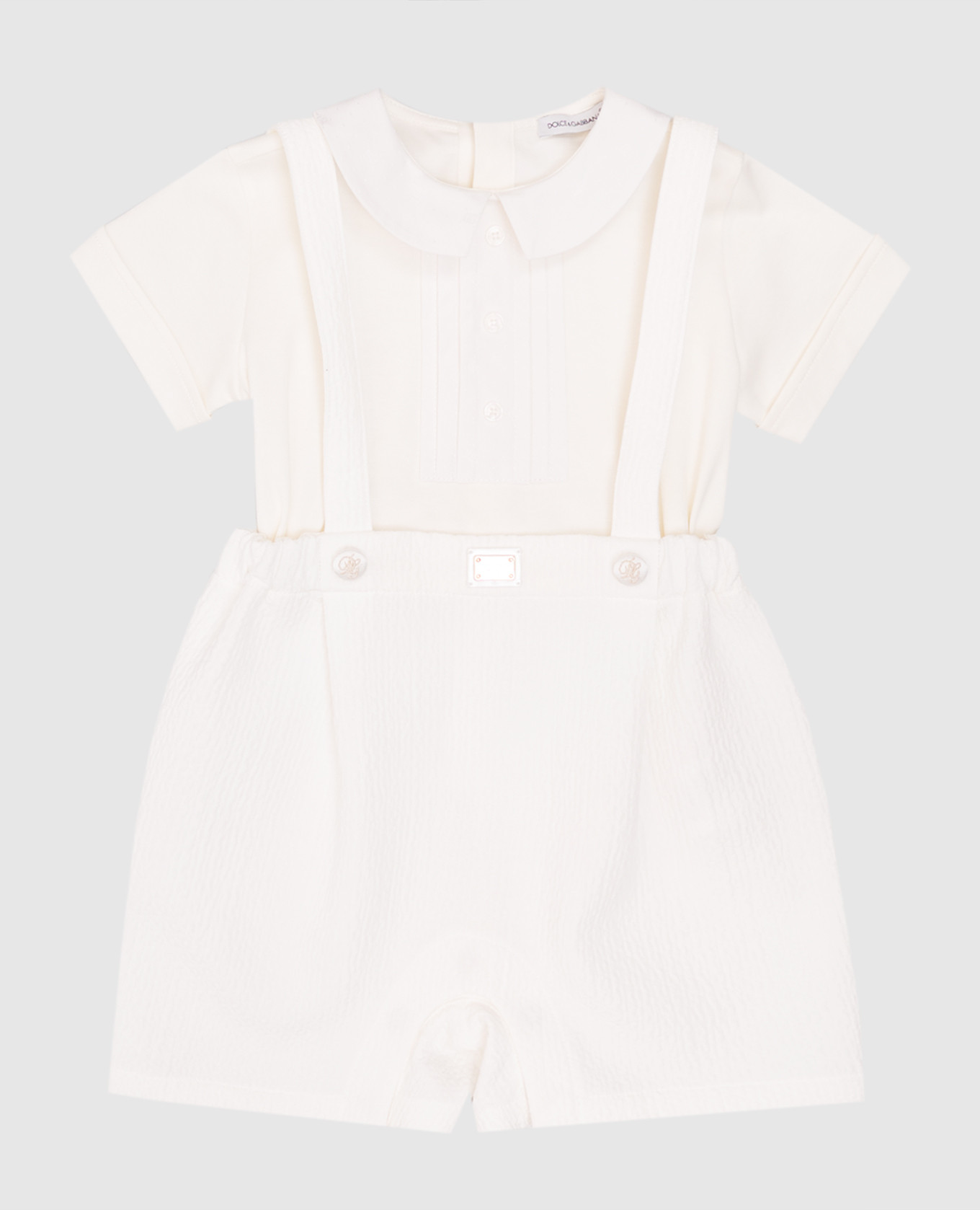 Children&#39;s white jumpsuit with logo Dolce&Gabbana