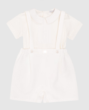 Dolce&Gabbana Children's white jumpsuit with logo L11O90G7N3H