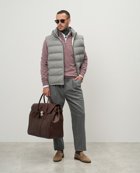 Brunello Cucinelli Gray wool and cashmere golf M2400103
