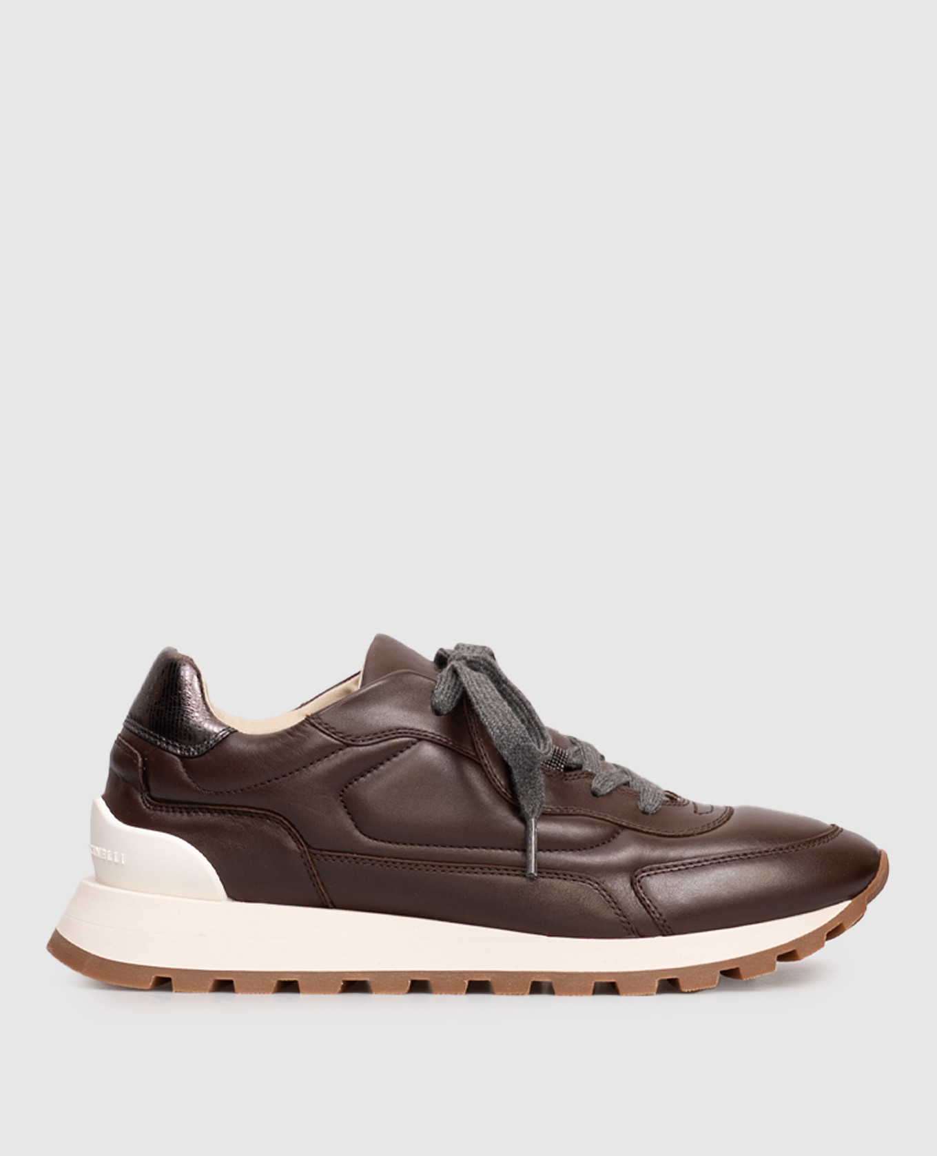 Brown leather sneakers Brunello Cucinelli