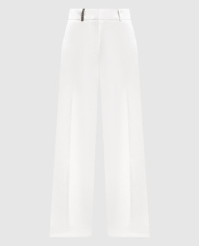 Peserico White pants with a patch P04736T302481