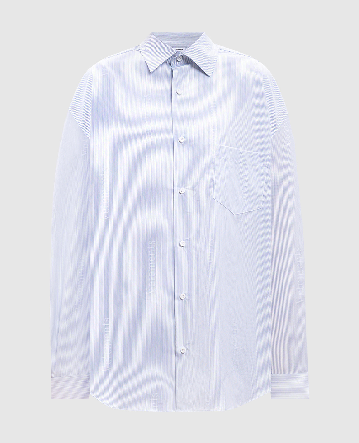 White striped shirt with logo Vetements