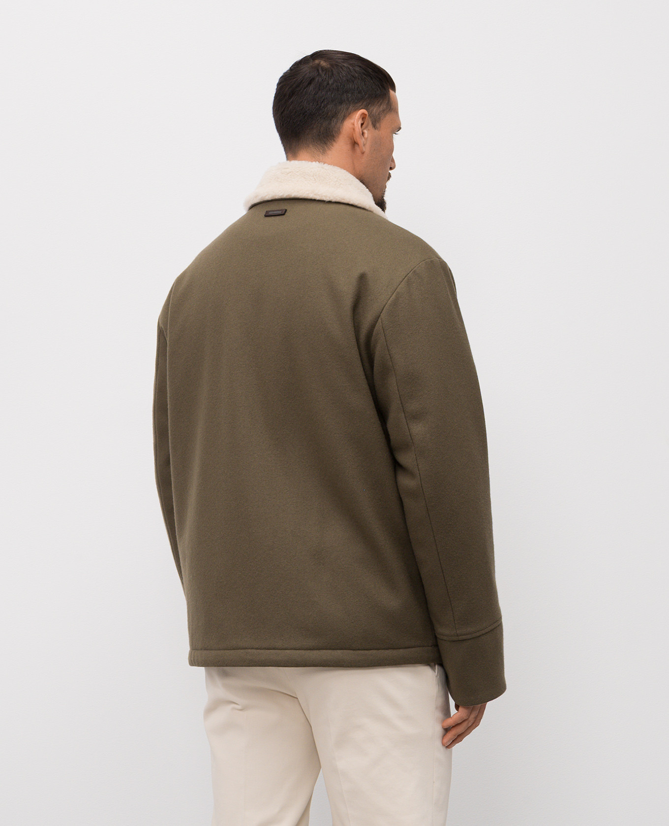 

Khaki jacket with wool Peserico