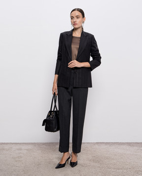 Peserico Black striped wool jacket S0170206418