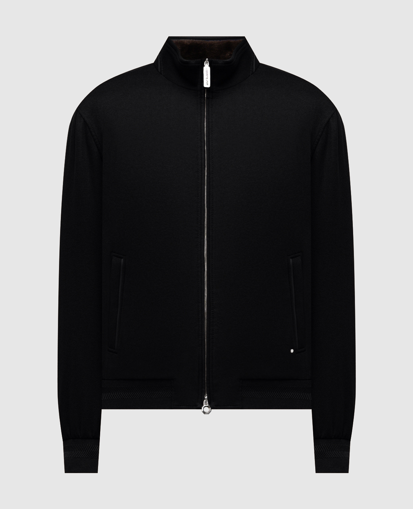 Black cashmere jacket with nutria fur Stefano Ricci