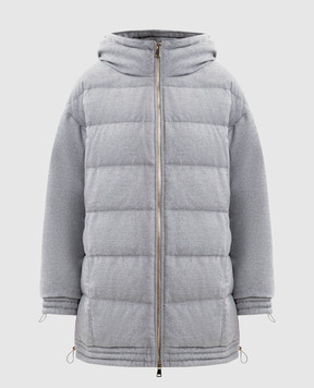 Be Florence Grey down jacket made of silk and camel wool FB25746GREY