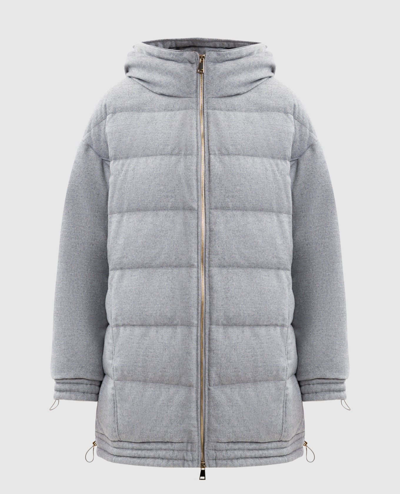 

Grey down jacket made of silk and camel wool Be Florence