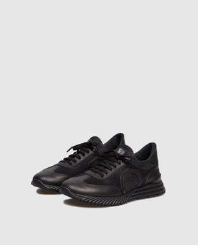 Stefano Ricci Black combination sneakers with monogram logo UZ689G6652TSWY