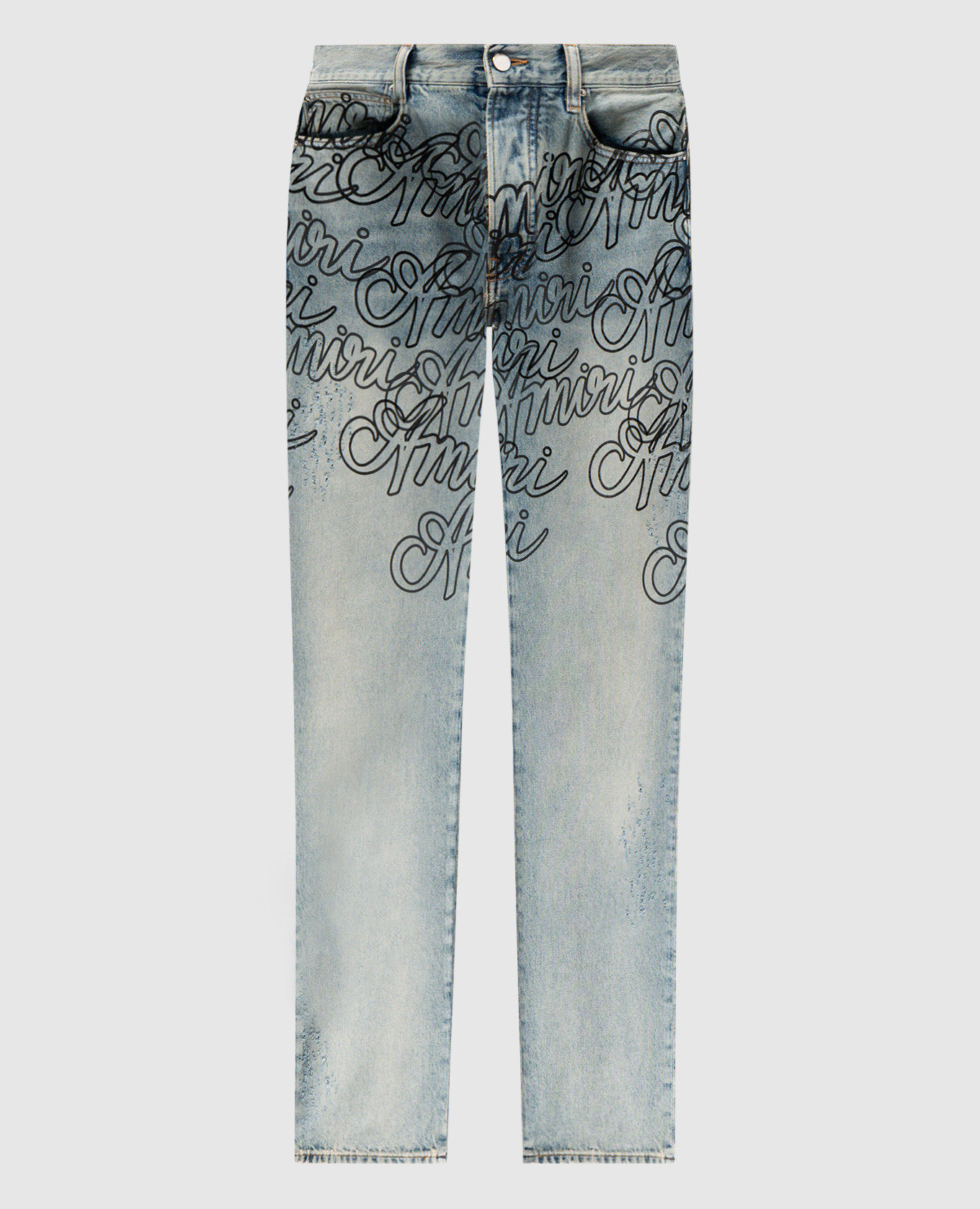 Blue jeans with logo print AMIRI