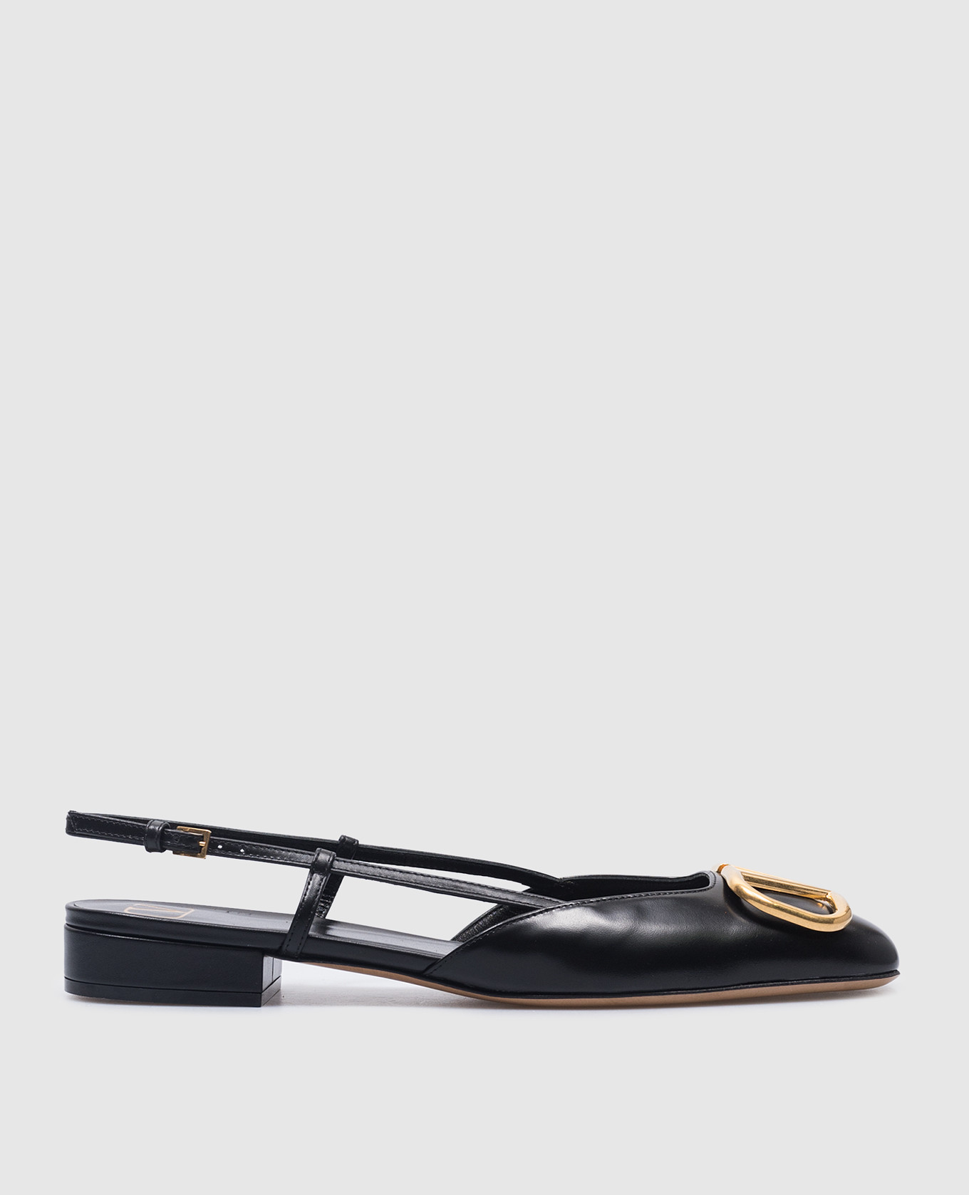 Vlogo signature black leather slingbacks valentino