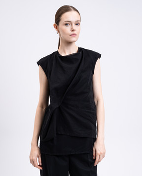 The Row Inawa black draped top 8933W3927