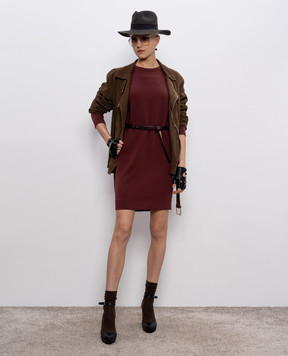 Brunello Cucinelli Burgundy wool dress MA009A4123