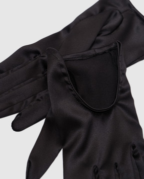 Dolce&Gabbana Black gloves made of silk FG125AFURAG
