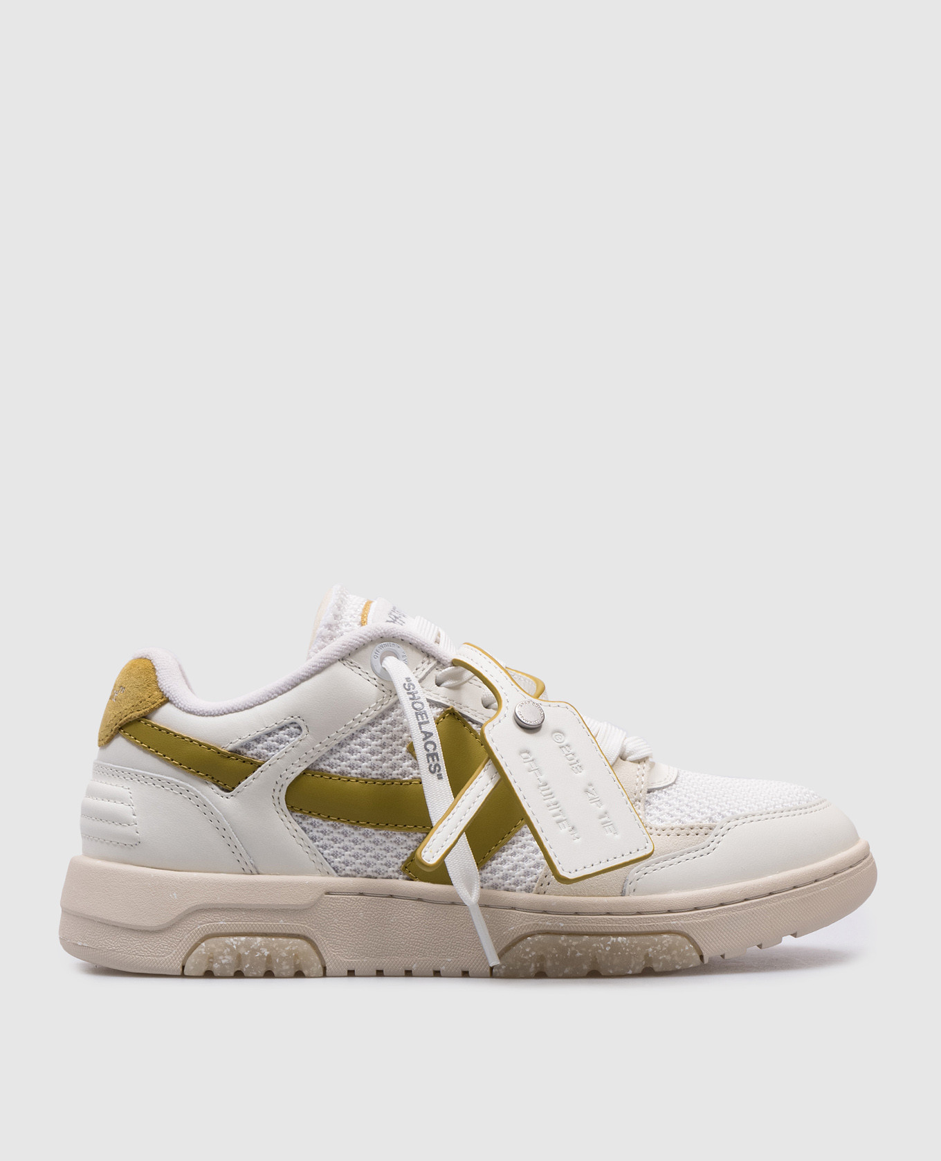 White combined slim out of office sneakers off-white