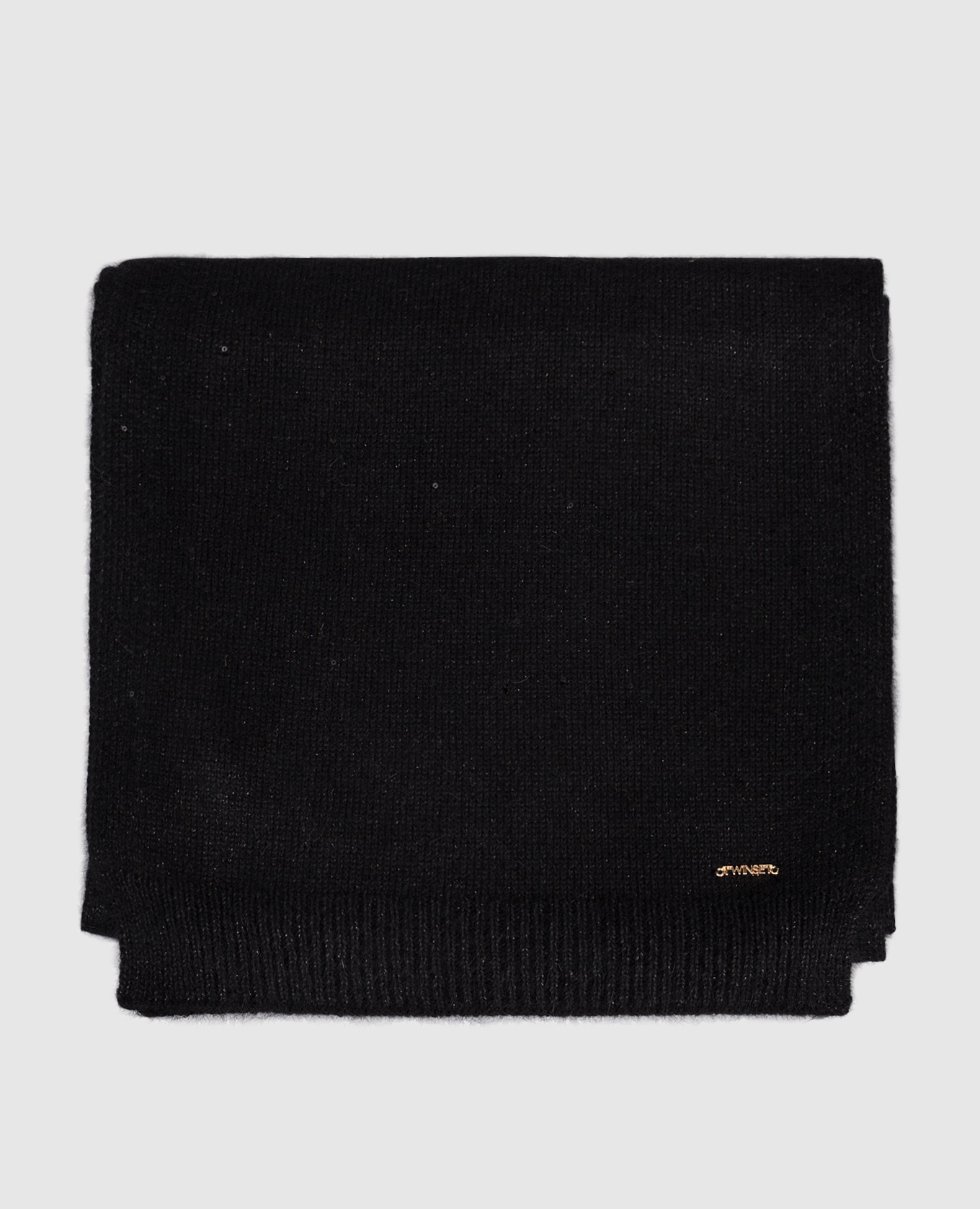 Black angora scarf with lurex Twinset