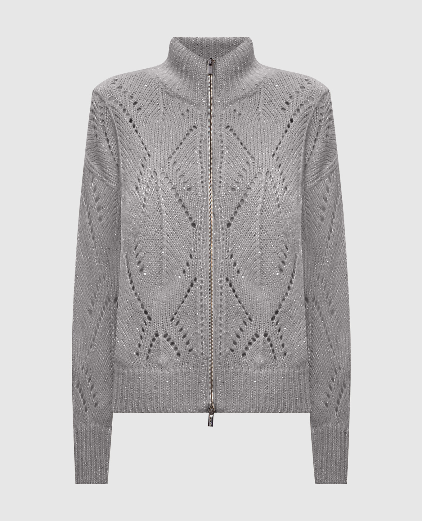 

Gray alpaca cardigan with sequins Peserico, Grey